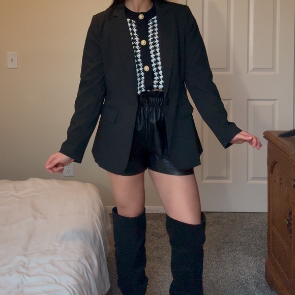 Cardigan Sweater V Neck Button Down Plaid Knit - Picture 5 of 7